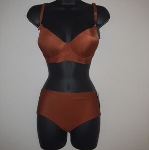 Youmita 36C Bombay JacquardPush Up Bra and Large Seamless Panty NWT